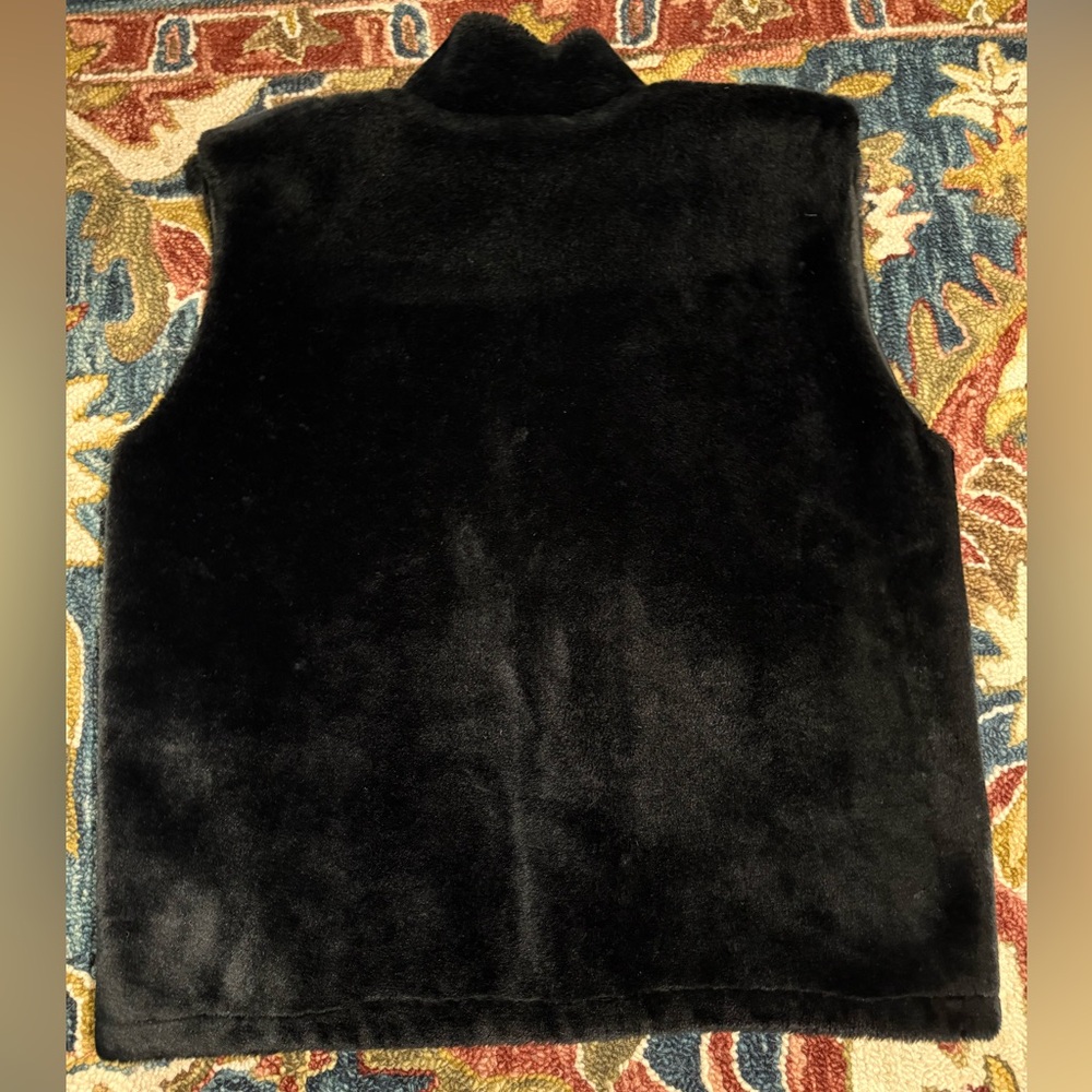 Vintage Duffel Sportswear Faux Fur Vest - Black - EUC - L - Picture 2 of 8